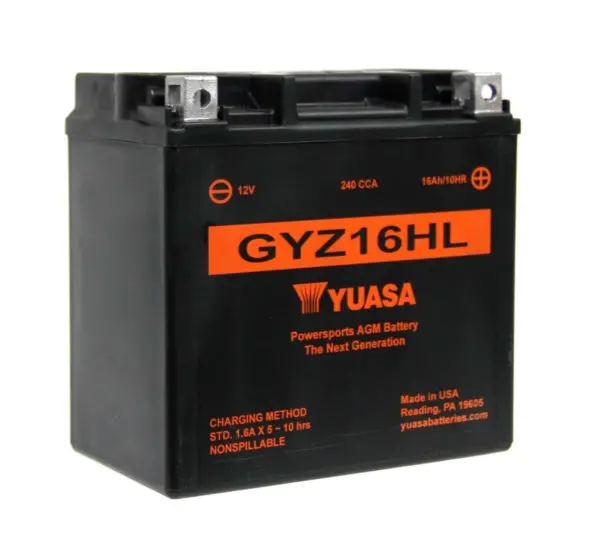 Yuasa Battery Maintenance Free Agm Factory Activated Gyz16hl Part# Yu 1