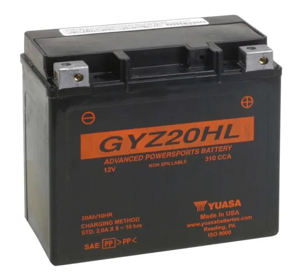 Yuasa Battery Maintenance Free Agm Factory Activated Gyz20hl Part# Yu 1