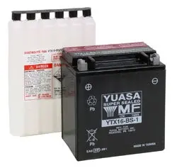 Yuasa Battery Maintenance Free Agm Ytx16-Bs-1 Part# Yuam32x61 1