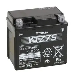 Yuasa Battery Maintenance Free Agm Factory Activated Ytz7s Part# Yuam 1