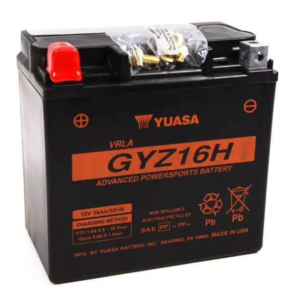Yuasa Battery Maintenance Free Agm Factory Activated Gyz16h Part# Yua 1