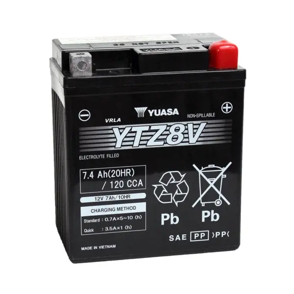 Yuasa Battery Maintenance Free Agm Factory Activated Ytz8v Part# Yuam 1