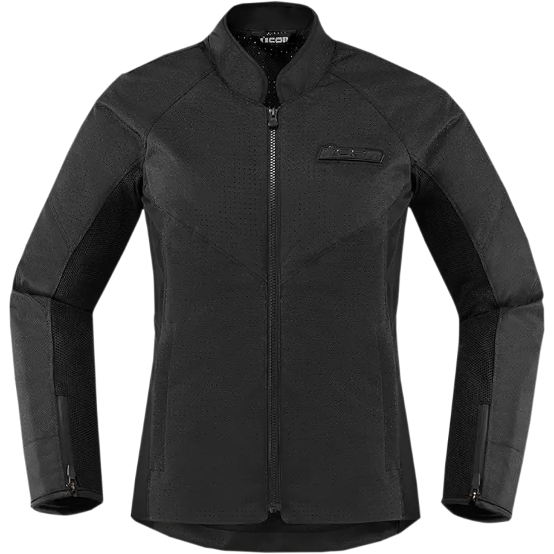 Icon Hooligan Perforated Womens Motorcycle Textile Jacket - Black 1