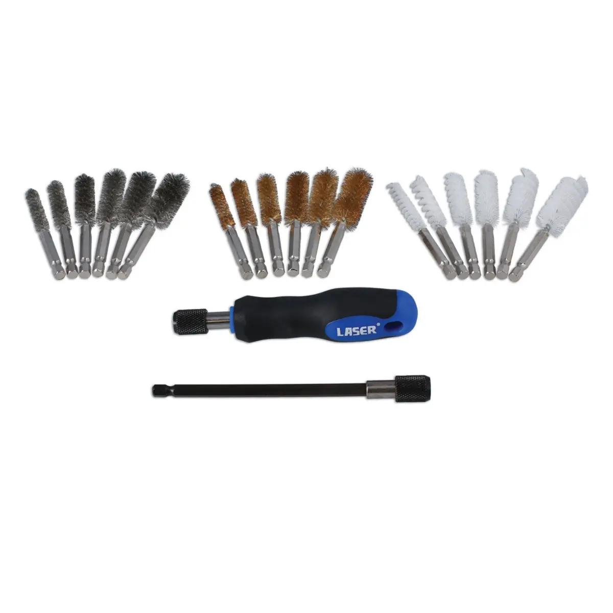 Laser 4710 Wire Brush Set 20 Piece In Fabric Fold-Out Case 1