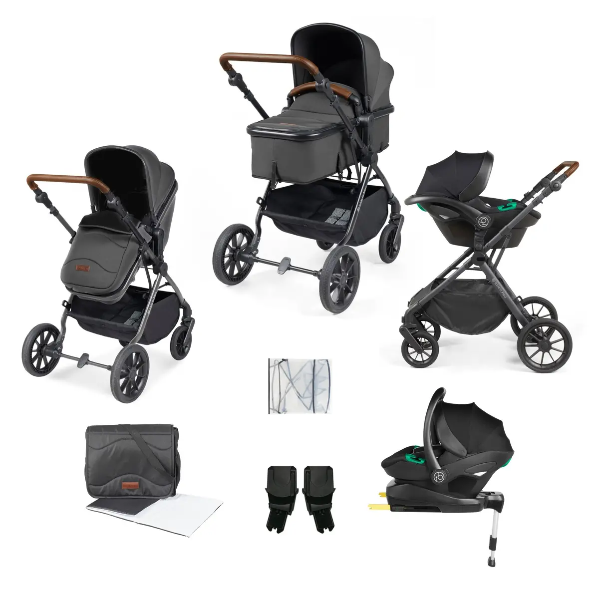 Cosmo 9 Piece Travel System With I-Size Stratus Car Seat & Isofix Base 1