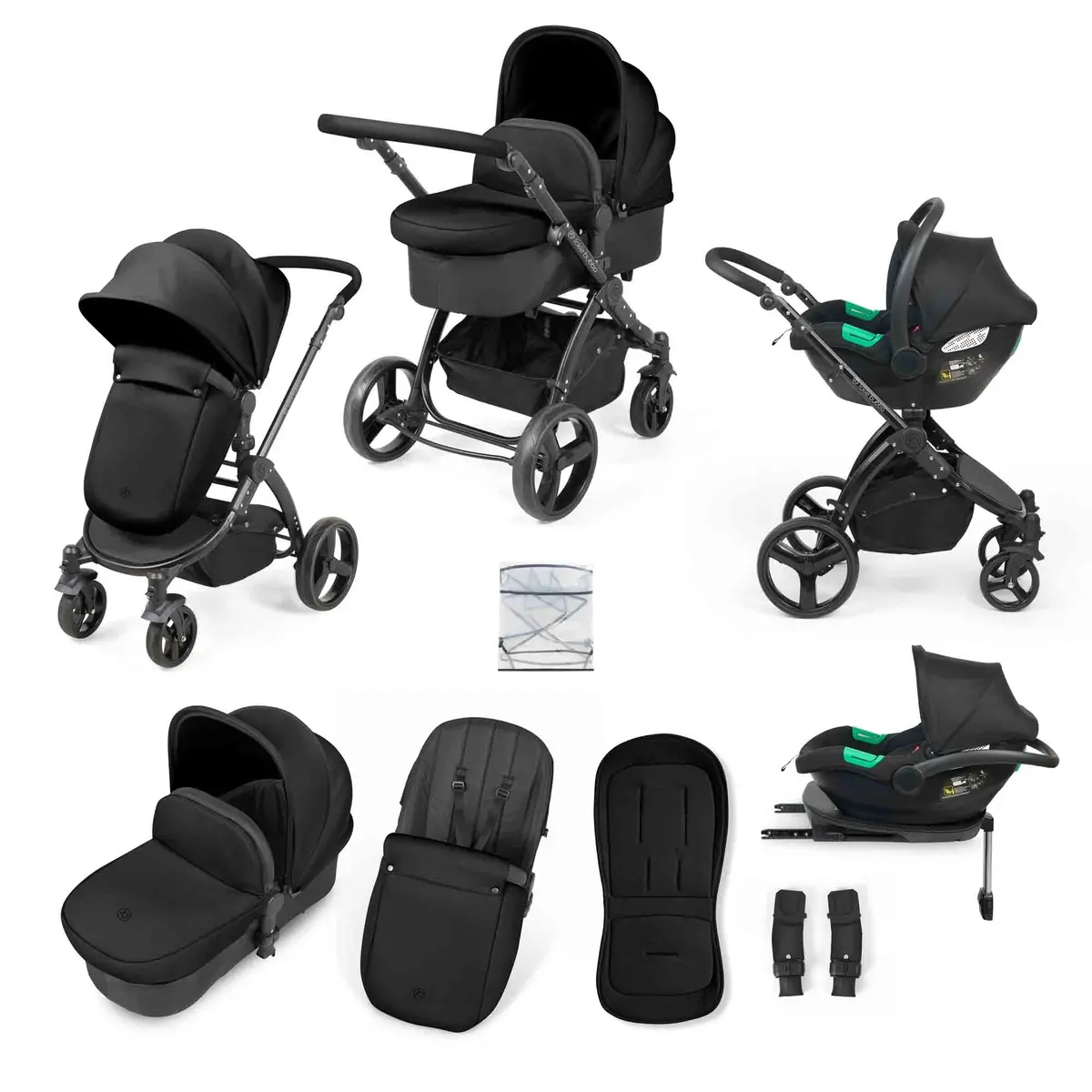 Stomp Urban 10 Piece Travel System With I-Size Cirrus Car Seat & Isofix Base 1