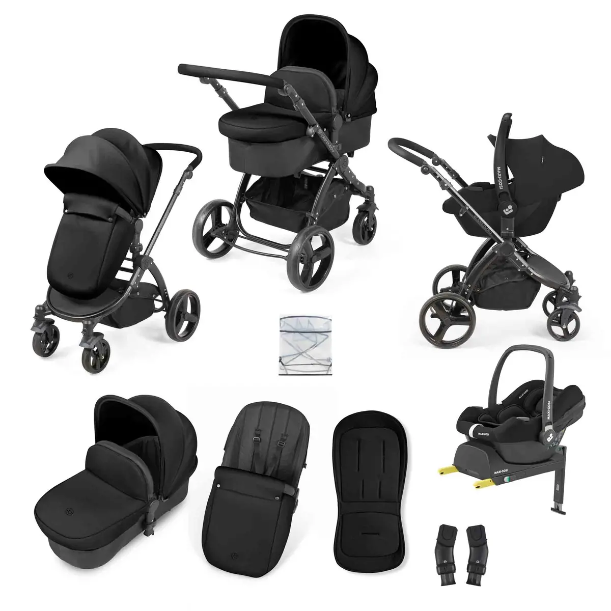 Stomp Urban 10 Piece Travel System With Maxi-Cosi Cabriofix I-Size Car Seat & Isofix Base 1