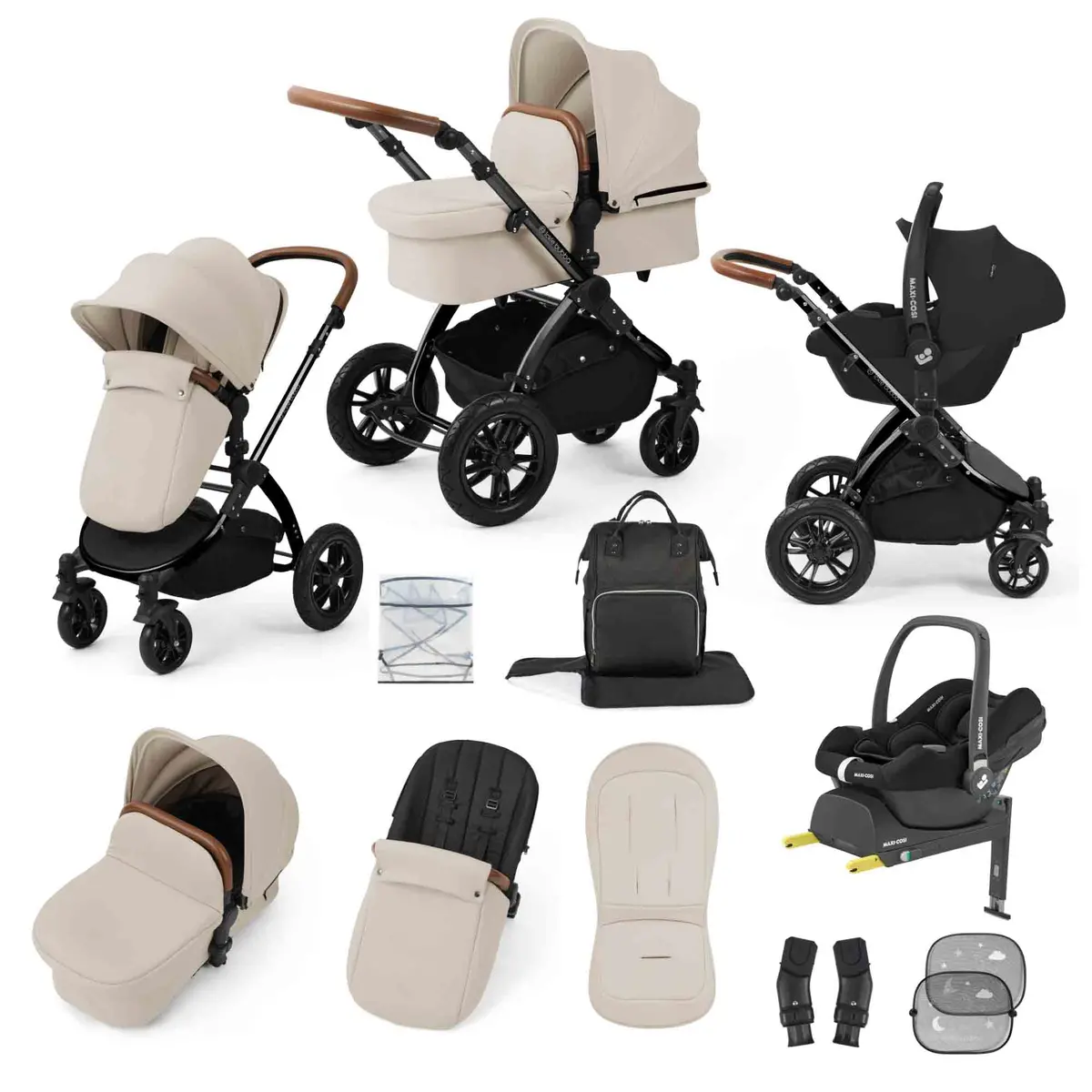 Stomp Luxe 12 Piece Travel System With Maxi-Cosi Cabriofix I-Size Car Seat & Isofix Base 8