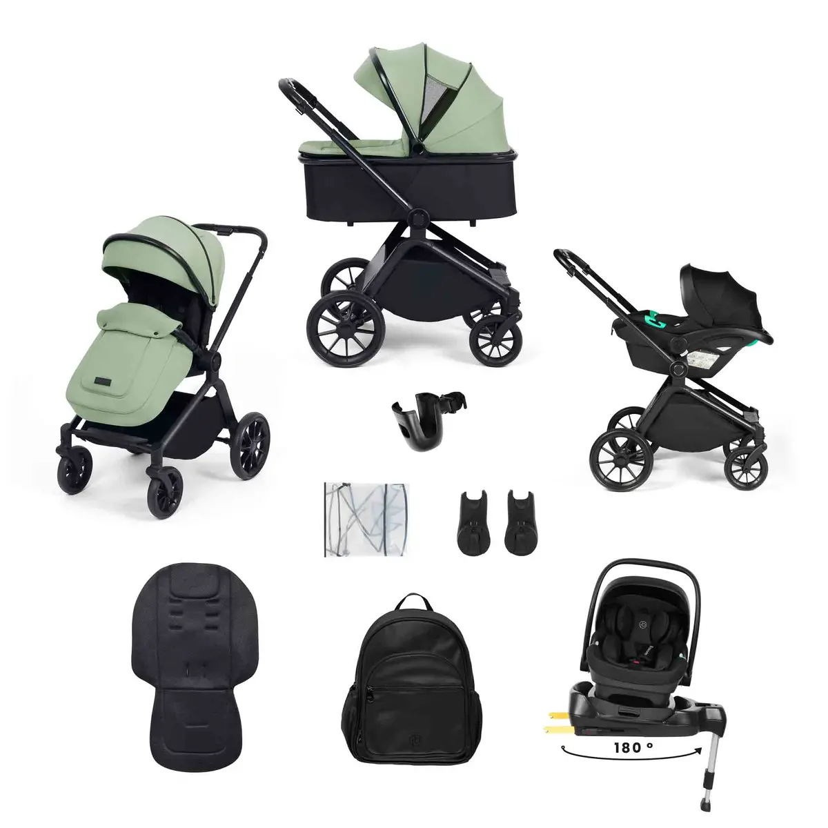 Altima 12 Piece Travel System With I-Size Nimbus 180° Spin Car Seat & Isofix Base 1