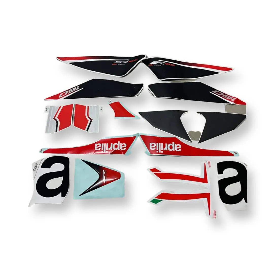 Aprilia Sr 160 Complete Sticker Decals Kit ( Black And Red ) 1
