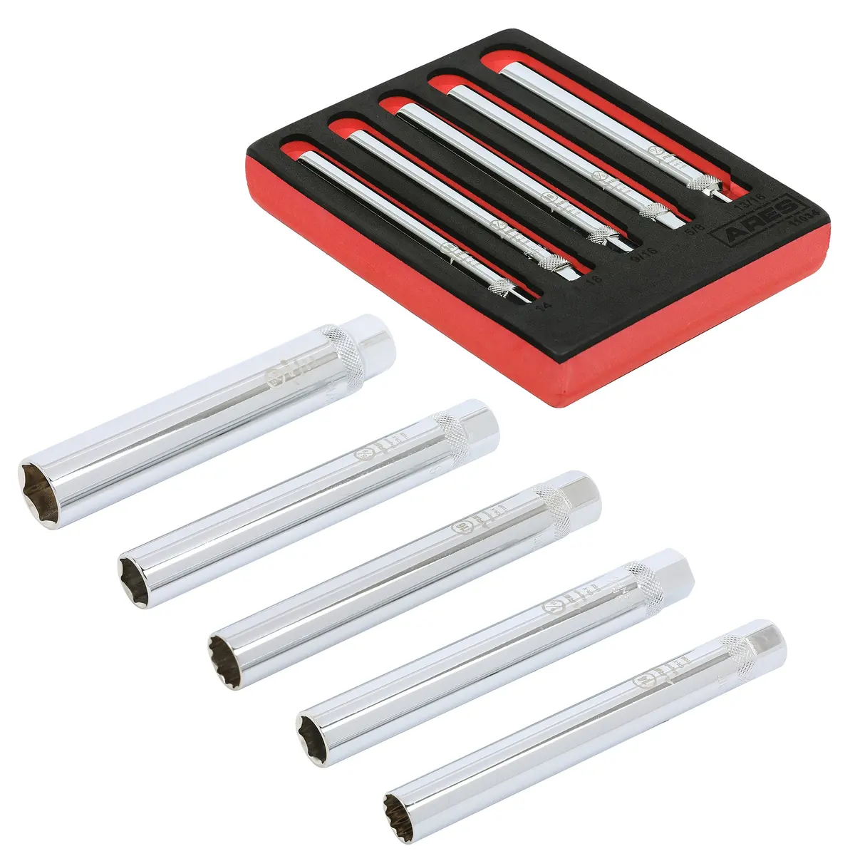 Ares 11034 - 5-Piece Extra Deep Magnetic Spark Plug Socket Set 2