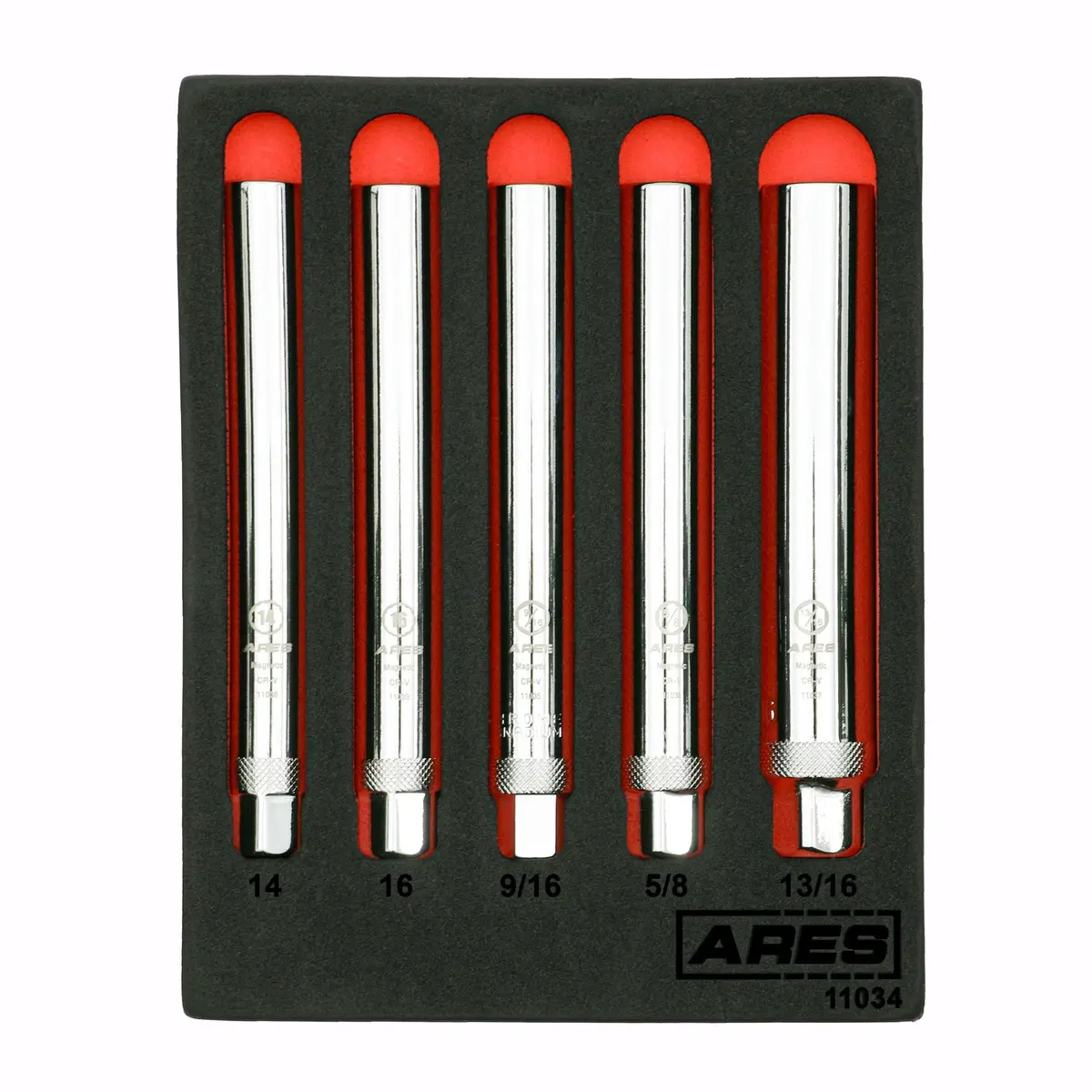 Ares 11034 - 5-Piece Extra Deep Magnetic Spark Plug Socket Set 1