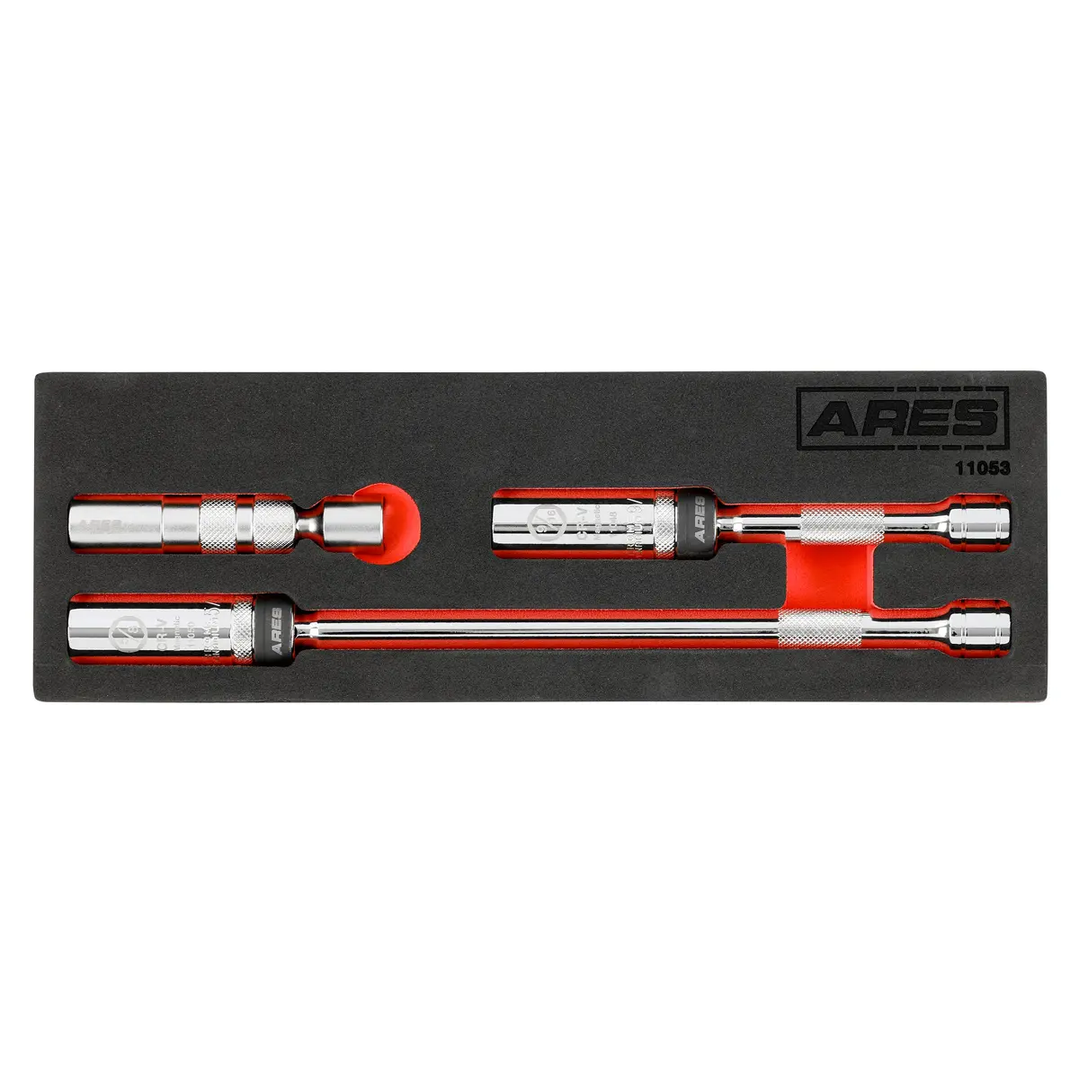 Ares 11053 - 3-Piece 3/8-Inch Drive Magnetic Swivel Spark Plug Socket Set With Thin Wall And Extensions 1
