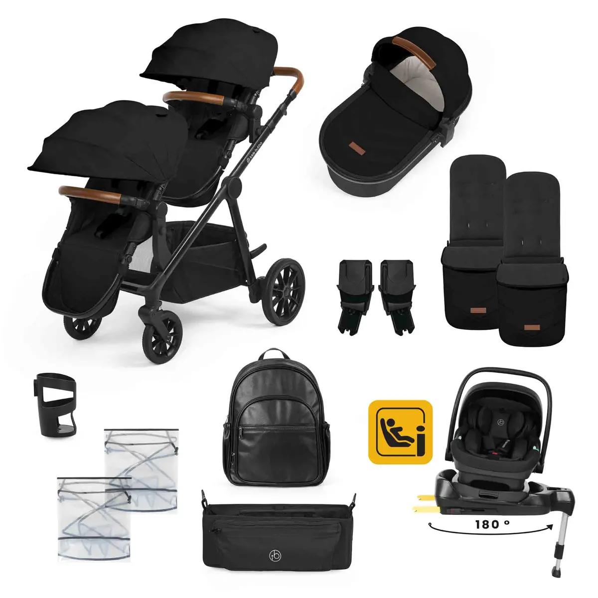 Virgo Growing Family 14 Piece Travel System With I-Size Nimbus Car Seat & Spin Isofix Base 1