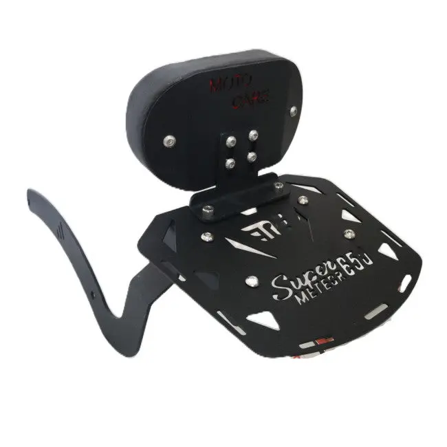Cnc Carrier Plate With Backrest (With Bike Logo) For Super Meteor 650 1