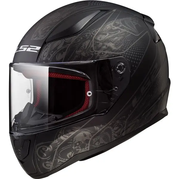 Ls2 Rapid Full-Face Motorcycle Helmet - Crypt Graphic Matte Black 1