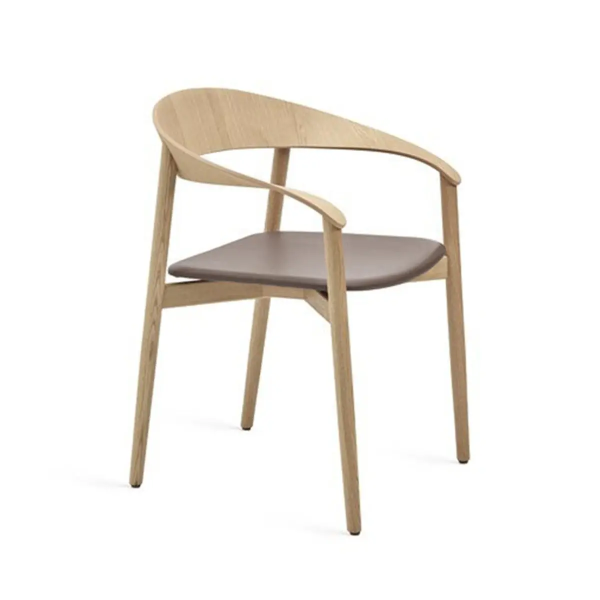 Freifrau | Stella Armchair | White Pigment Oak White | Sahara Platino Leather 60003 1