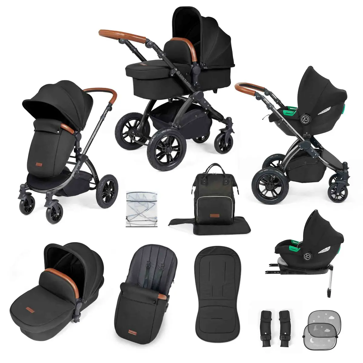 Stomp Luxe (2025 Version) 12 Piece Travel System With I-Size Cirrus Car Seat & Isofix Base. 1