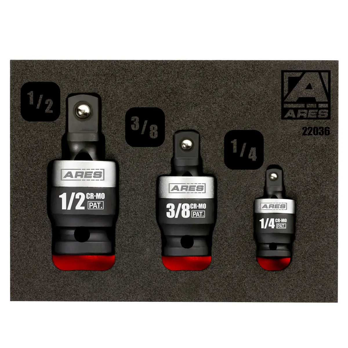 Ares 22036 - 3-Piece Slim Profile Impact Universal Joint Set 1