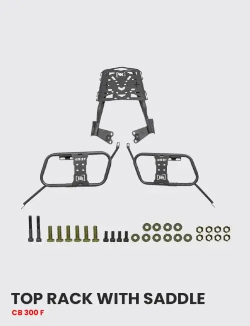 Top Rack With Saddle Stay For Cb 300 F Black Matt – Sb 715 / Ht Exhaust 1