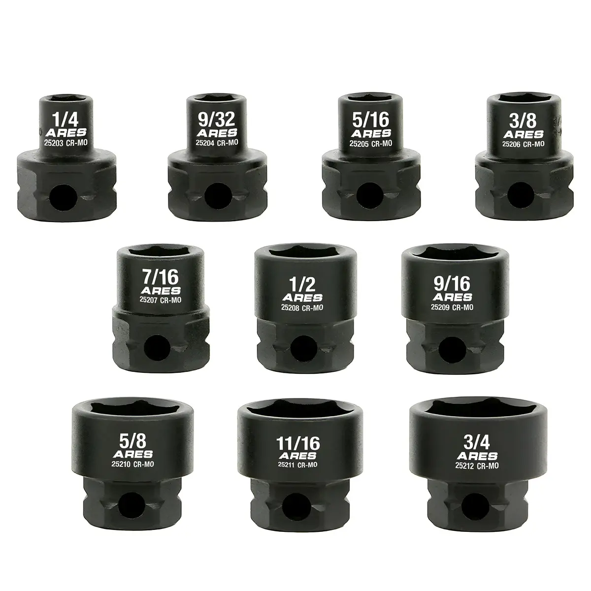 Ares 29019 - 10-Piece 3/8-Inch Drive Sae Low Profile Nano Impact Socket Set 1
