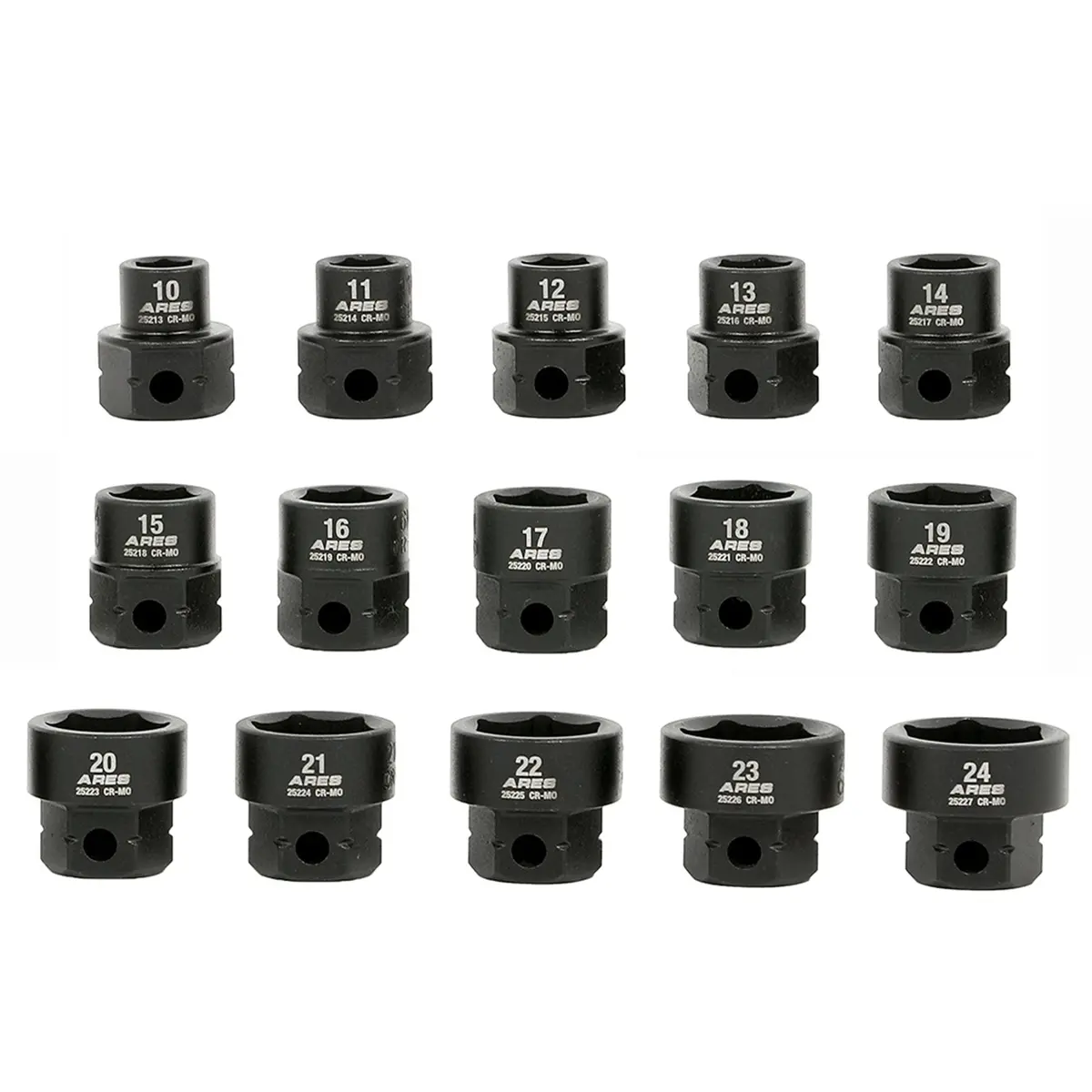 Ares 29020 - 15-Piece 1/2-Inch Drive Metric Low Profile Nano Impact Socket Set 1