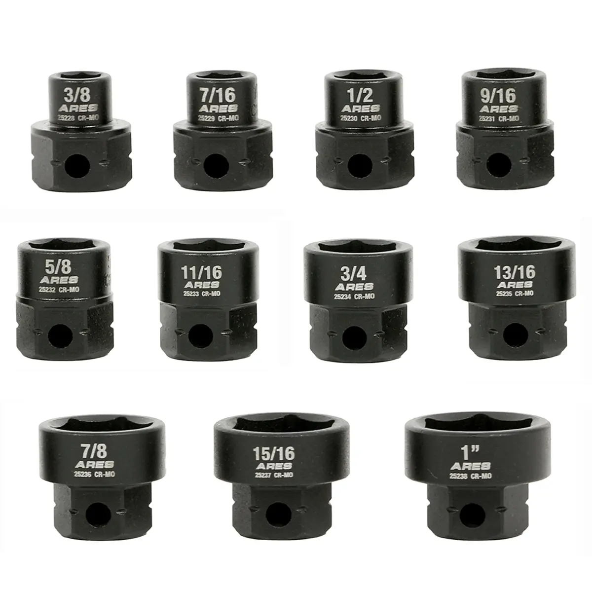 Ares 29021 - 11-Piece 1/2-Inch Drive Sae Low Profile Nano Impact Socket Set 1