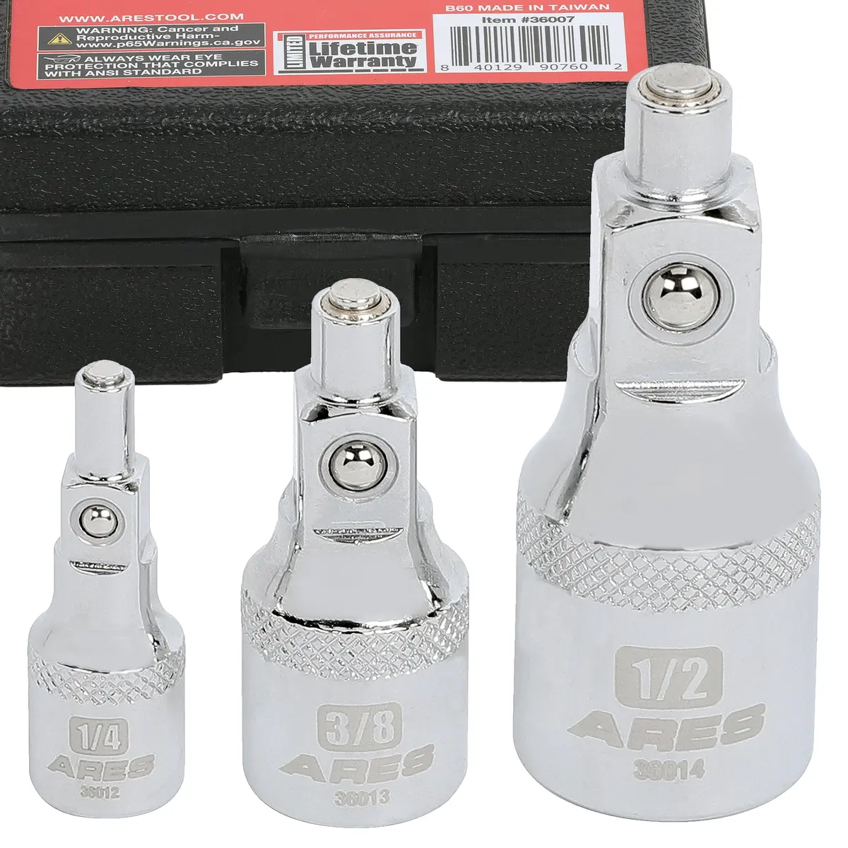 Ares 36007 - 3-Piece Magnet Socket Extension Adapter Set 1