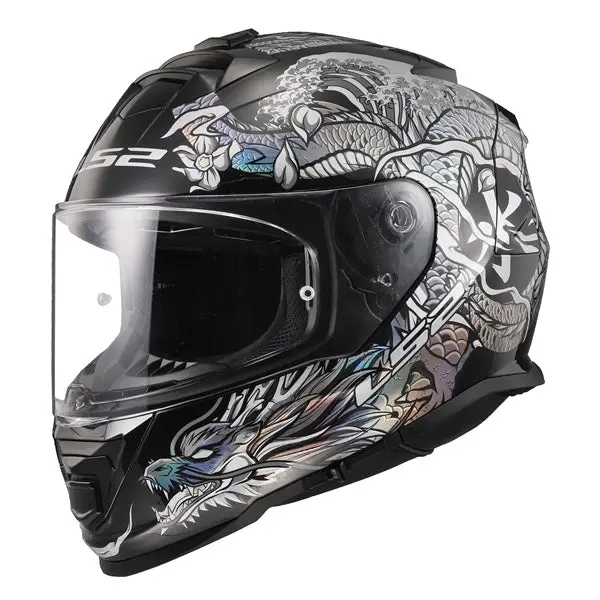 Ls2 Assault Assault Full-Face Motorcycle Helmet - Warrior Silver/Black 1