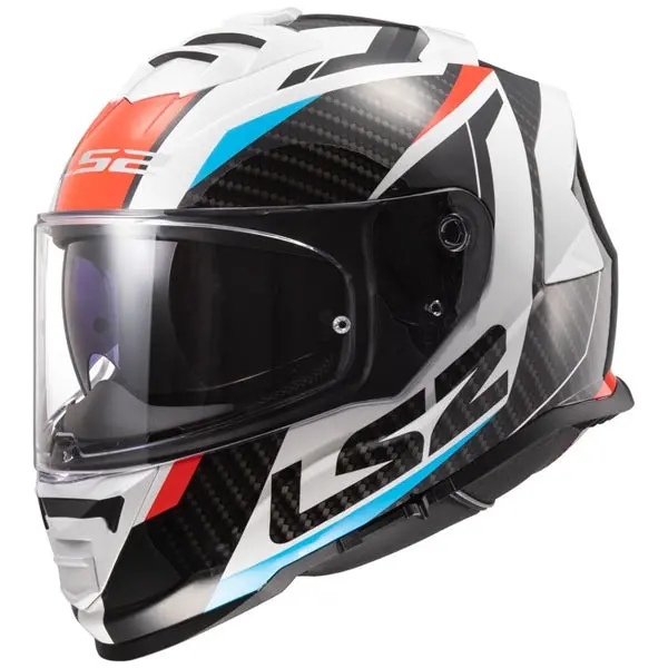Ls2 Assault Assault Full-Face Motorcycle Helmet - Racer White/Red/Blue 1