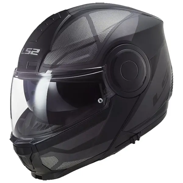 Ls2 Horizon Modular Motorcycle Helmet - Axis Black/Titanium Graphic 1