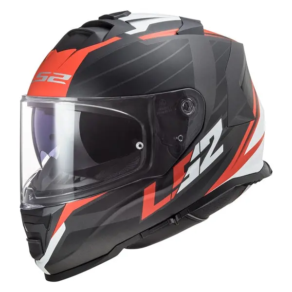 Ls2 Assault Motorcycle Full-Face Helmet - Nerve Matte Black/Red 1