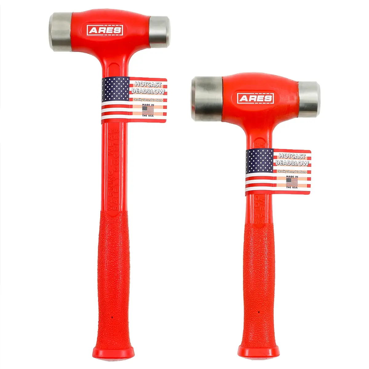 Ares 4131033 – 2-Piece Flat Steel Face Deadblow Hammer Set 1