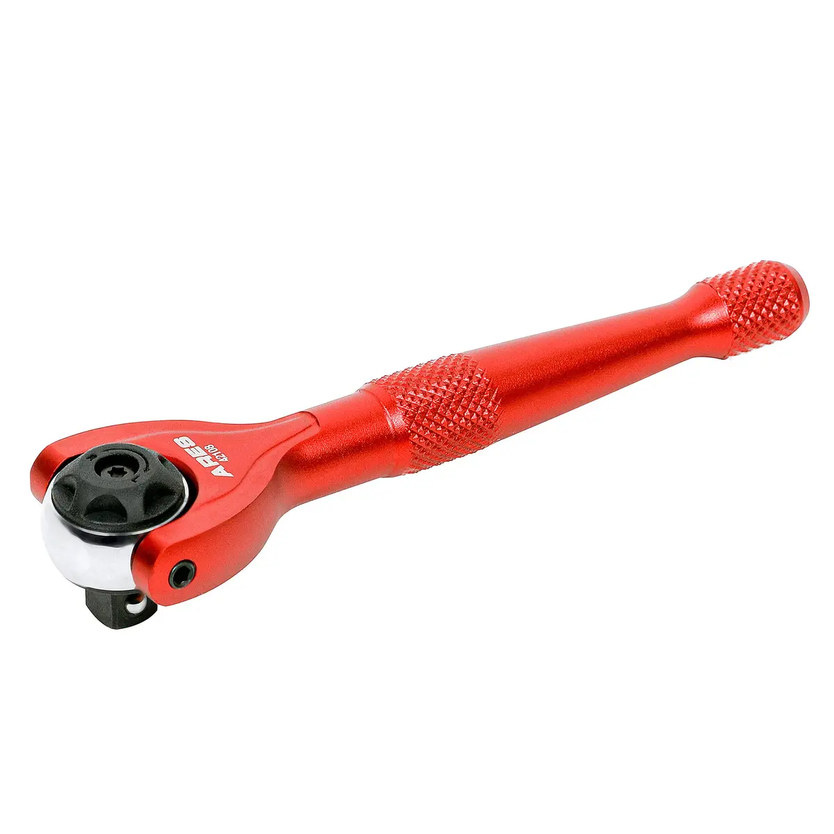 Ares 42108 - Red 1/4-Inch Drive 90-Tooth Mini Swivel Head Ratchet 1