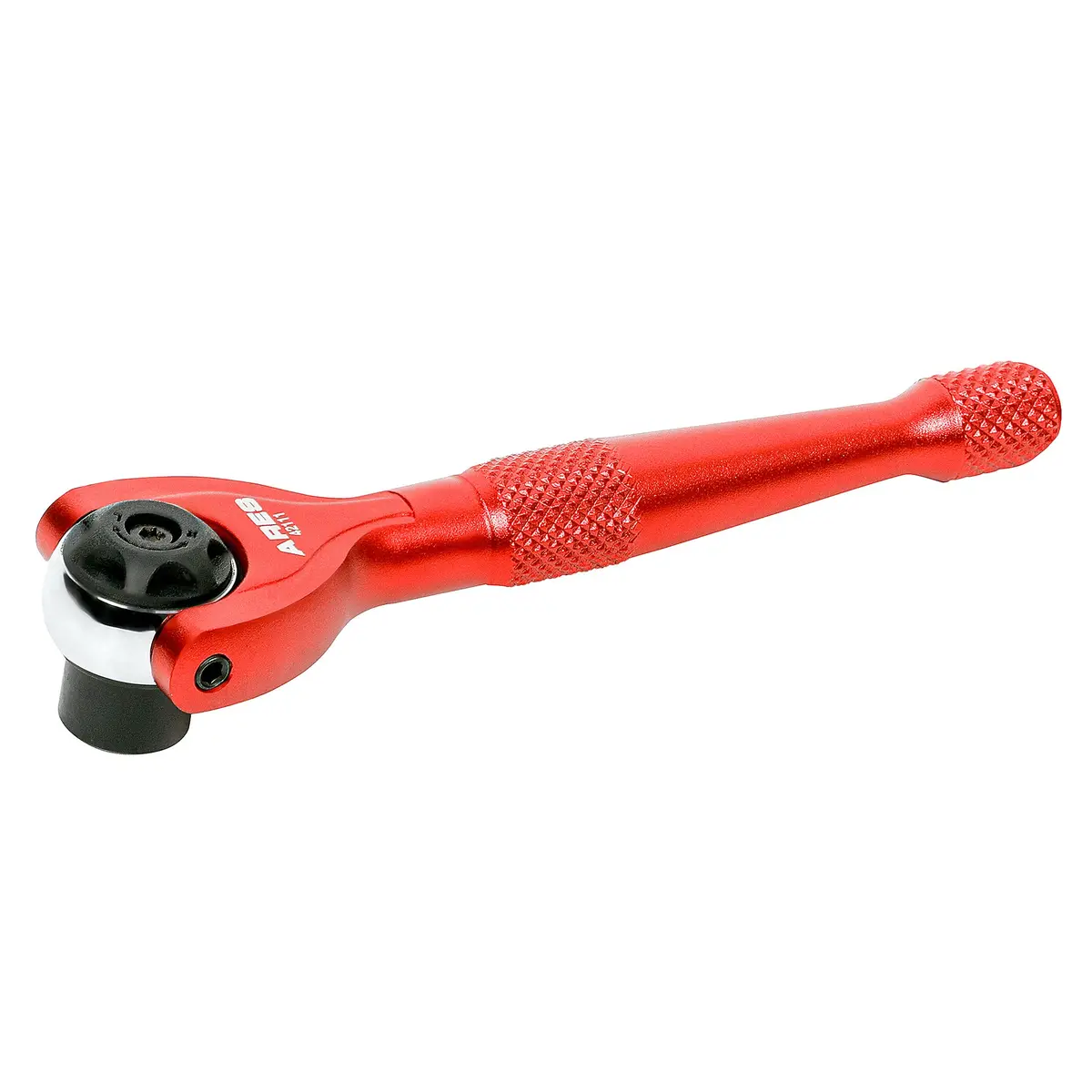 Ares 42111 - Red 1/4-Inch Drive 90-Tooth Mini Swivel Head Hex Bit Ratchet 1