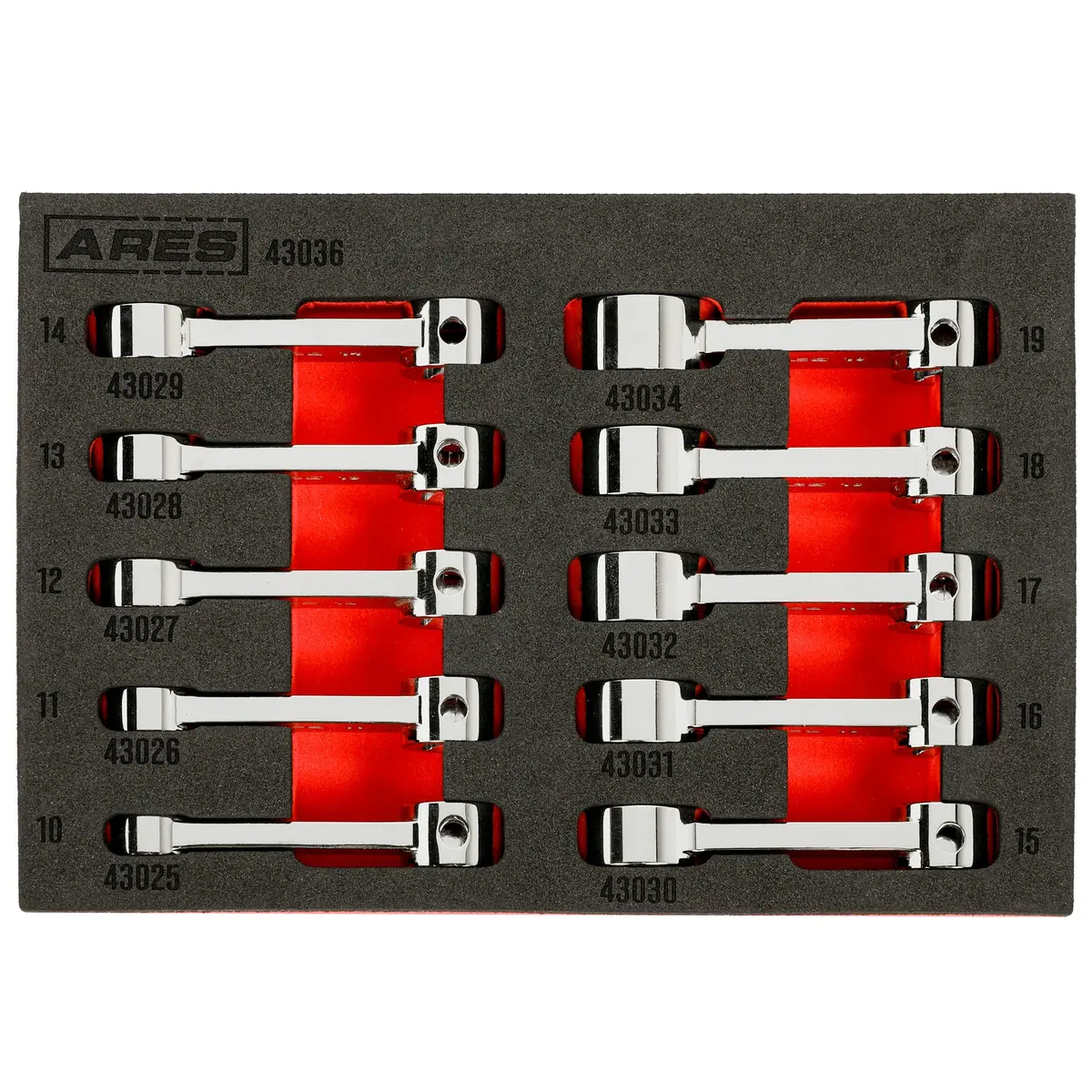 Ares 43036 - 10-Piece Metric 12-Point Box End Torque Adapter Extension Set 1