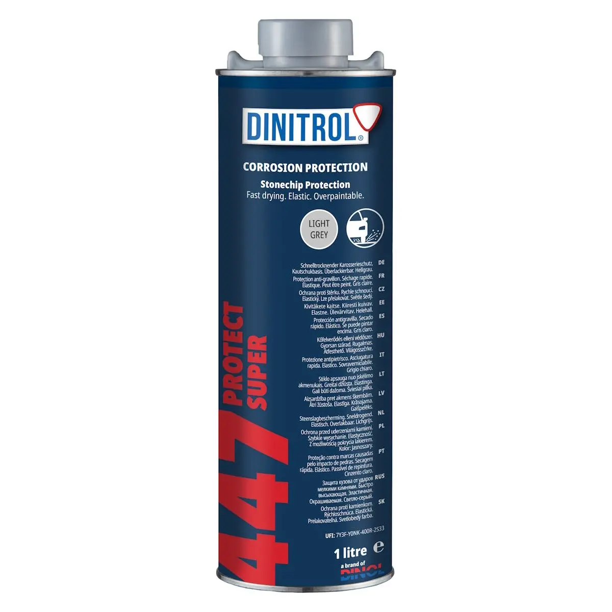 Dinitrol 447 Grey Rubber Based Rust Proofing Stone Chip 1 Litre 1102401 1