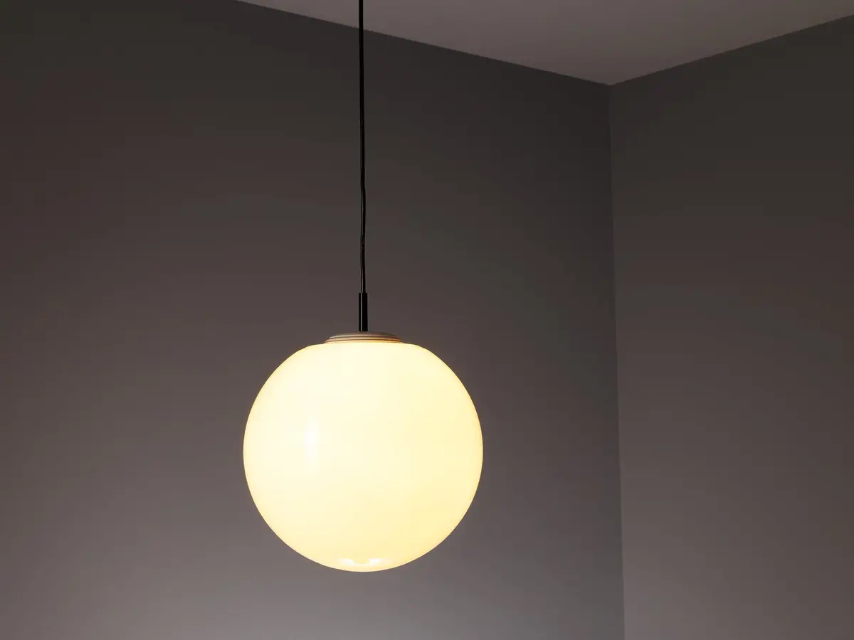 Pendants With Milky Glass Sphere 1