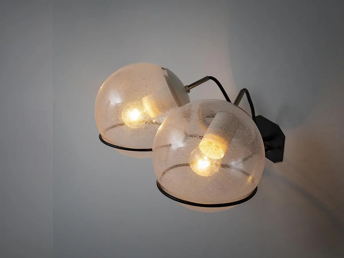Italian Wall Light With Pulegoso Glass Bulbs 2