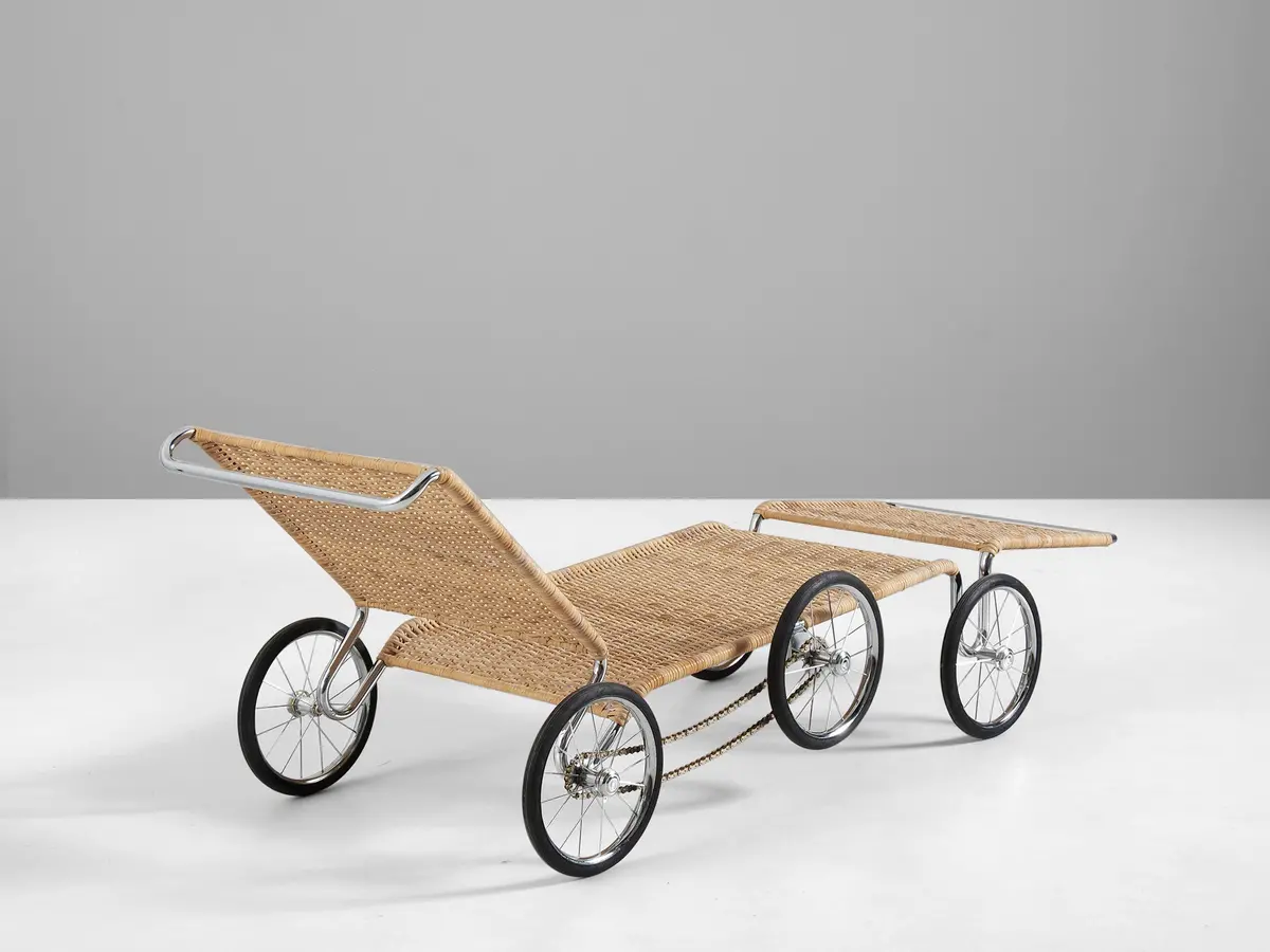 Marcel Breuer For Tecta 'The Mobile Manifesto' Chaise Longue In Cane Wicker 1