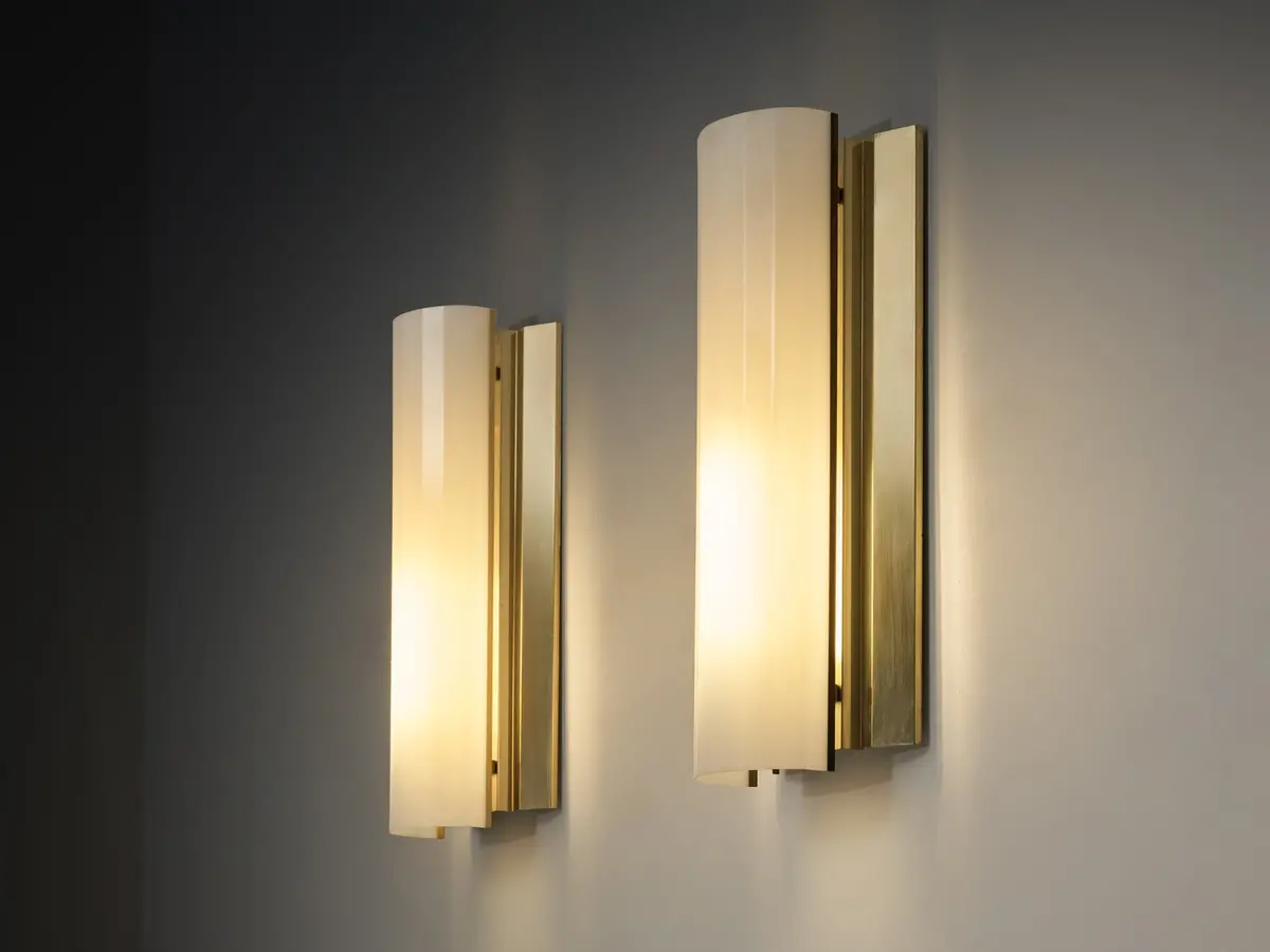 Large Swedish Wall Lights In Brass 1