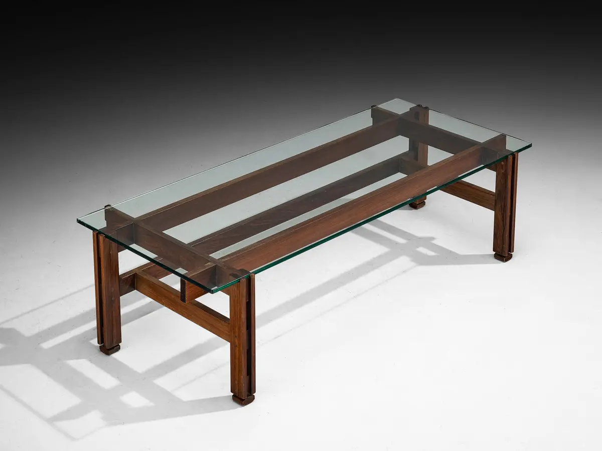 Ico Parisi For Cassina '751' Coffee Table In Dark Wood And Glass 1