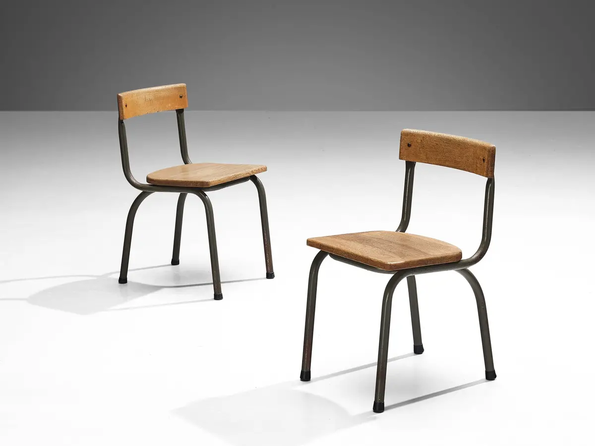 Willy Van Der Meeren For Tubax Chairs In Oak 1