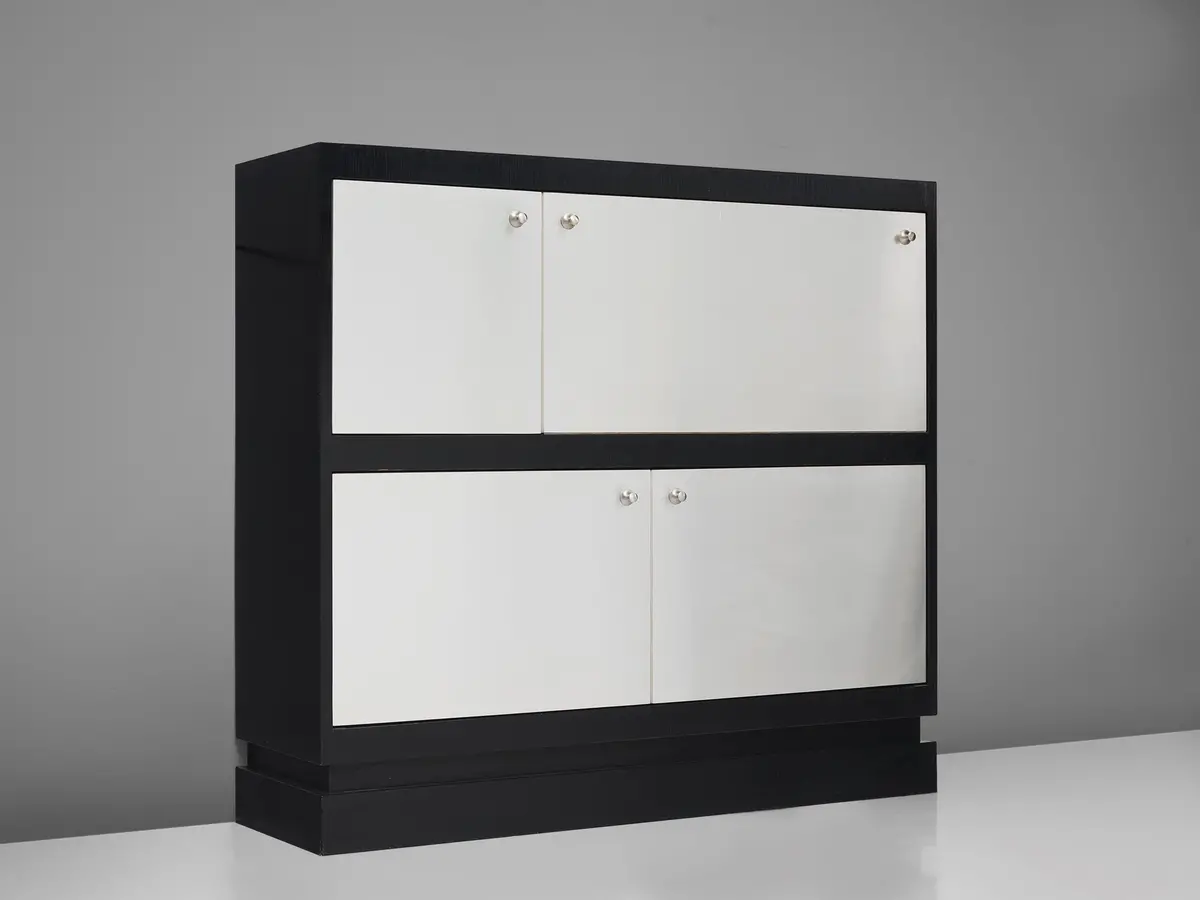 De Coene Minimalist Highboard In Brushed Aluminum And Ash 1