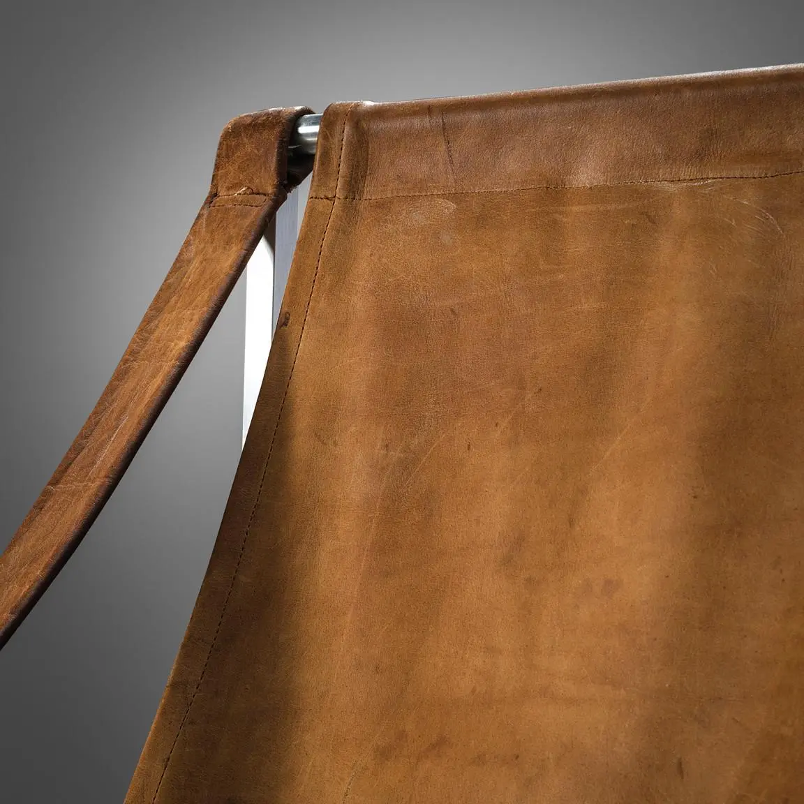 Rare Stig Poulsson 'Bequem' Lounge Chair In Brown Leather 2