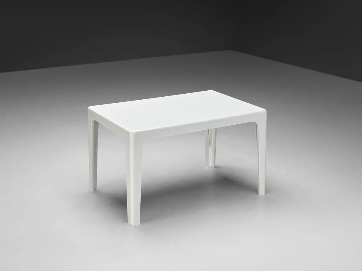 Horn Collection Post-Modern Dining Table White Polyurethane Plastic 1970S 1