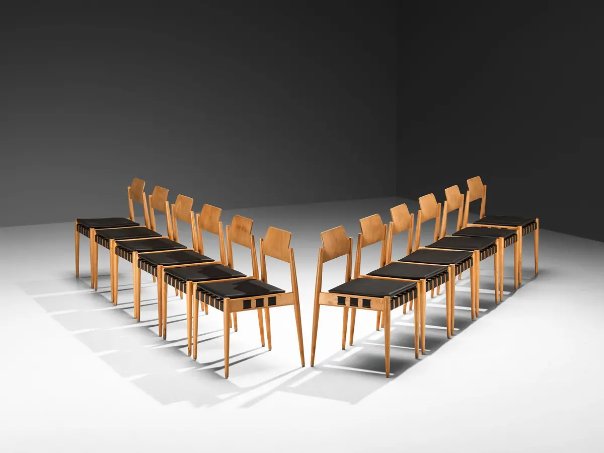 Egon Eiermann For Wilde + Spieth Set Of Twelve Dining Chairs 1