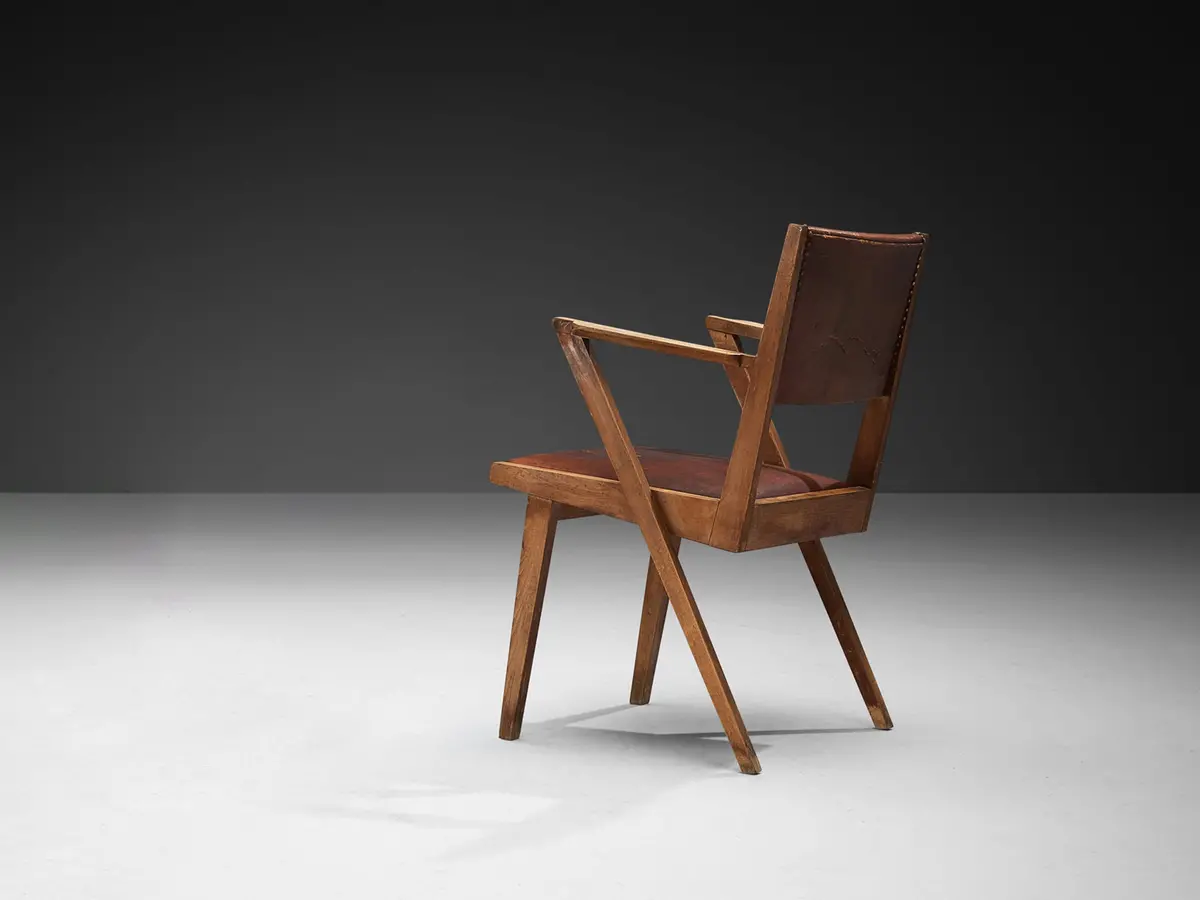 Paul Vandenbulcke For De Coene ‘Efac’ Armchair In Original Patinated Leather 1