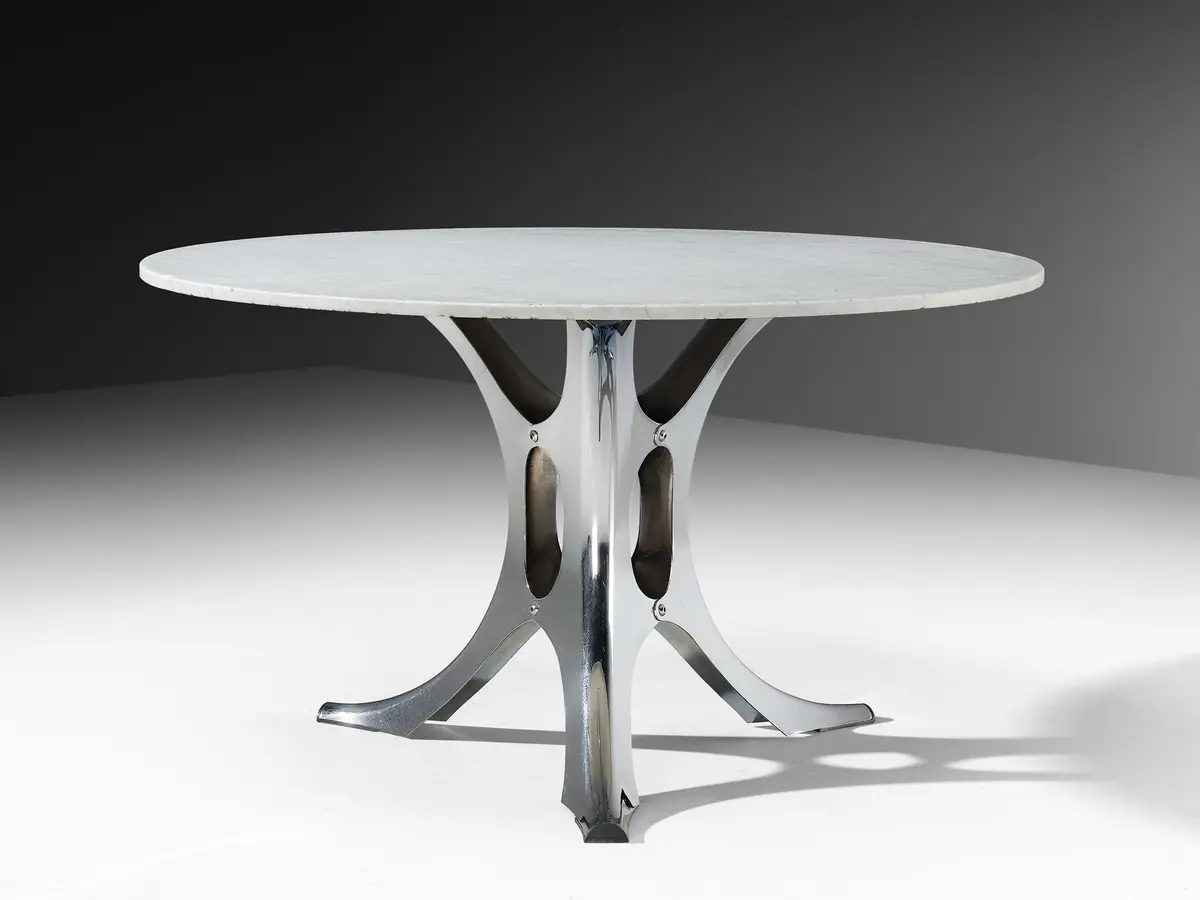 Rare Early Edition Martin Visser 'Bumper' Center Or Dining Table In Metal 1