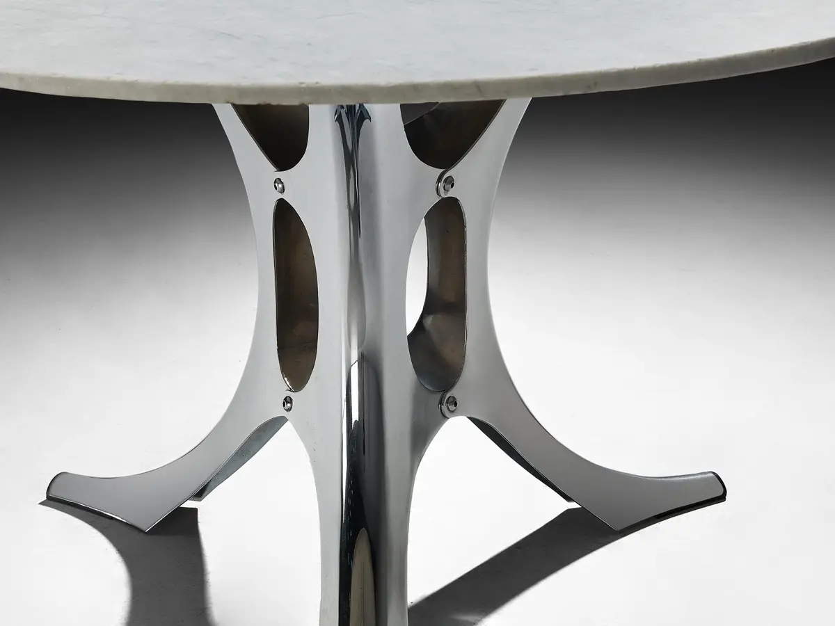 Rare Early Edition Martin Visser 'Bumper' Center Or Dining Table In Metal 2